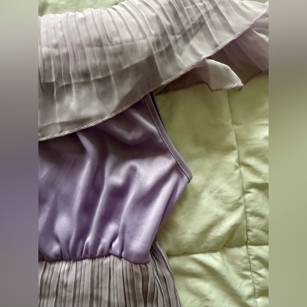 Lavender Ruffle Tiered Strapless Midi Dress - Size Small - Picture 6 of 9